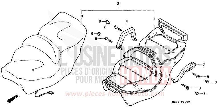 SIEGE de Gold Wing Aspencade PEARL SPARKLING BLUE (PB269P) de 1993